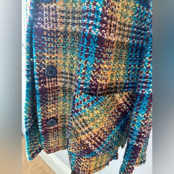 Boyne Valley Weavers Handmade in Ireland Wool/Alpaca/Angora Blend Plaid Jacket M - Picture 3 of 6